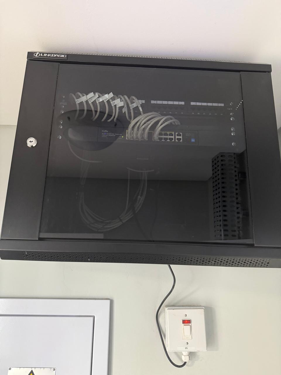 Installed and organised network cabinet