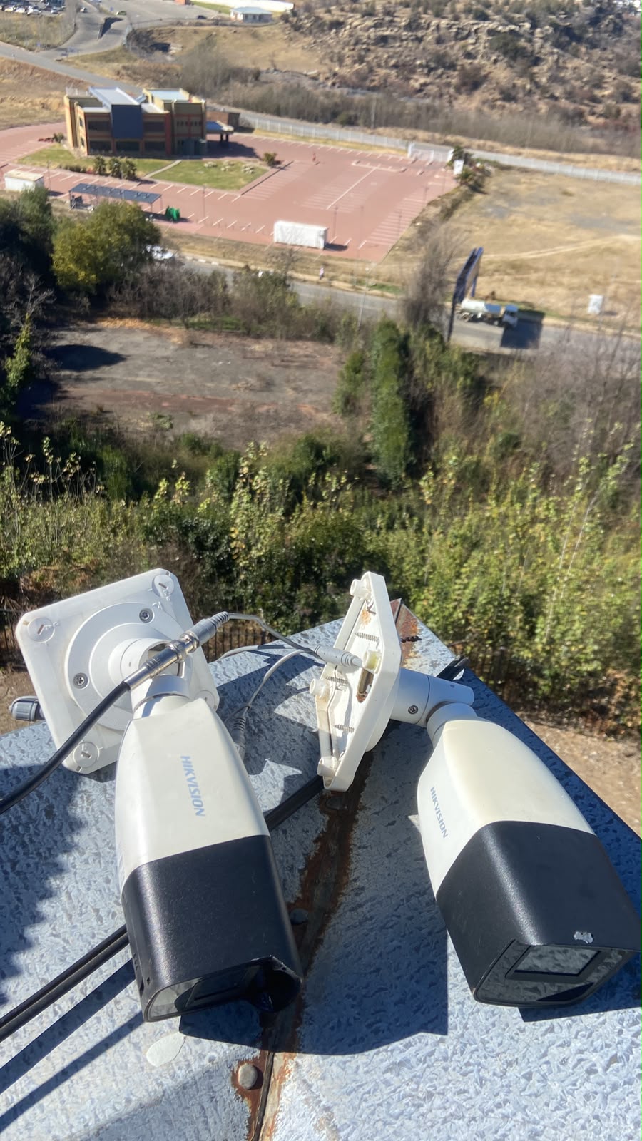 Hikvision long-range CCTV surveillance cameras installed for remote site monitoring
